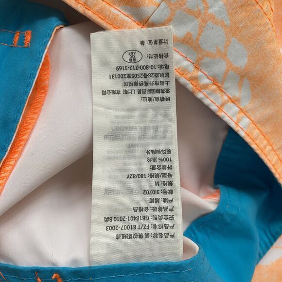 Hollister Mens Medium Neon Orange Pineapple Bermuda Board Shorts Swim Trunks - Picture 8 of 12